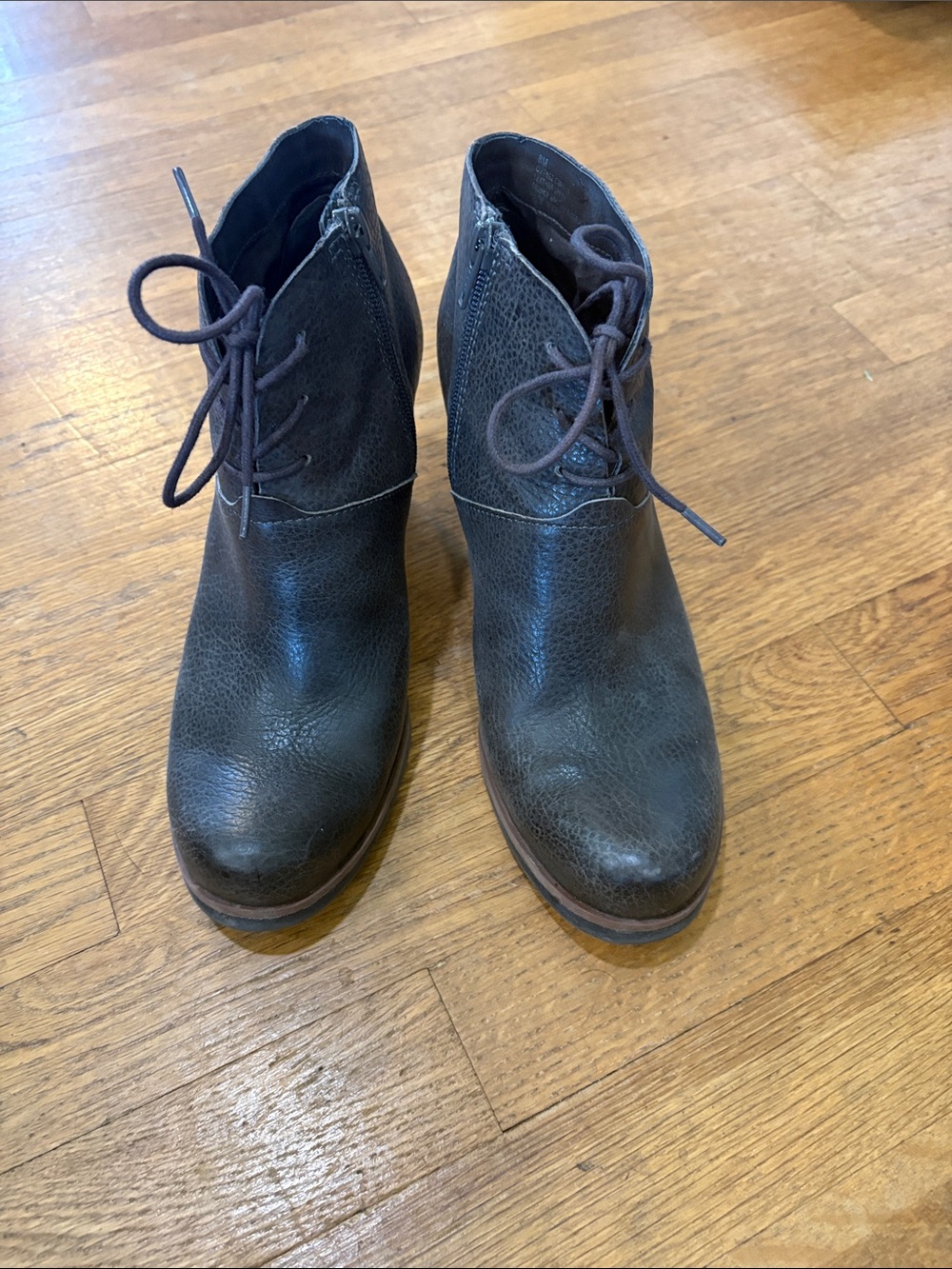 Women’s Grey Brown Lace-Up Ankle Boots